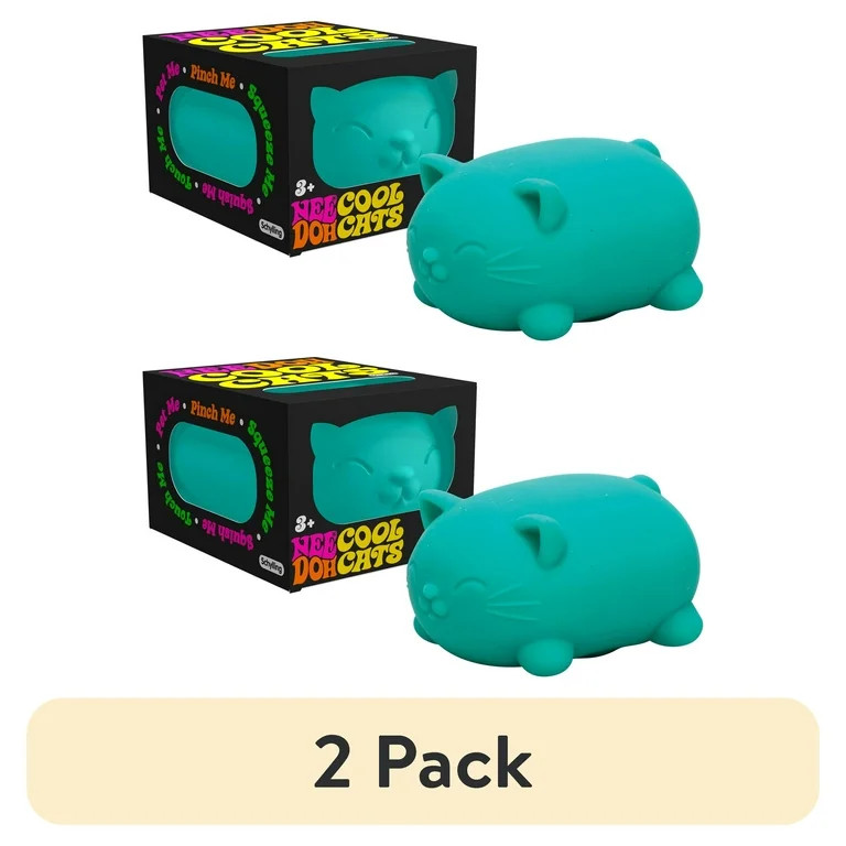 (2 pack) Nee Doh Cool Cats Squishy Fidget Ball, Novelty Toy, Multiple Colors, Children Ages 3+ | Walmart (US)