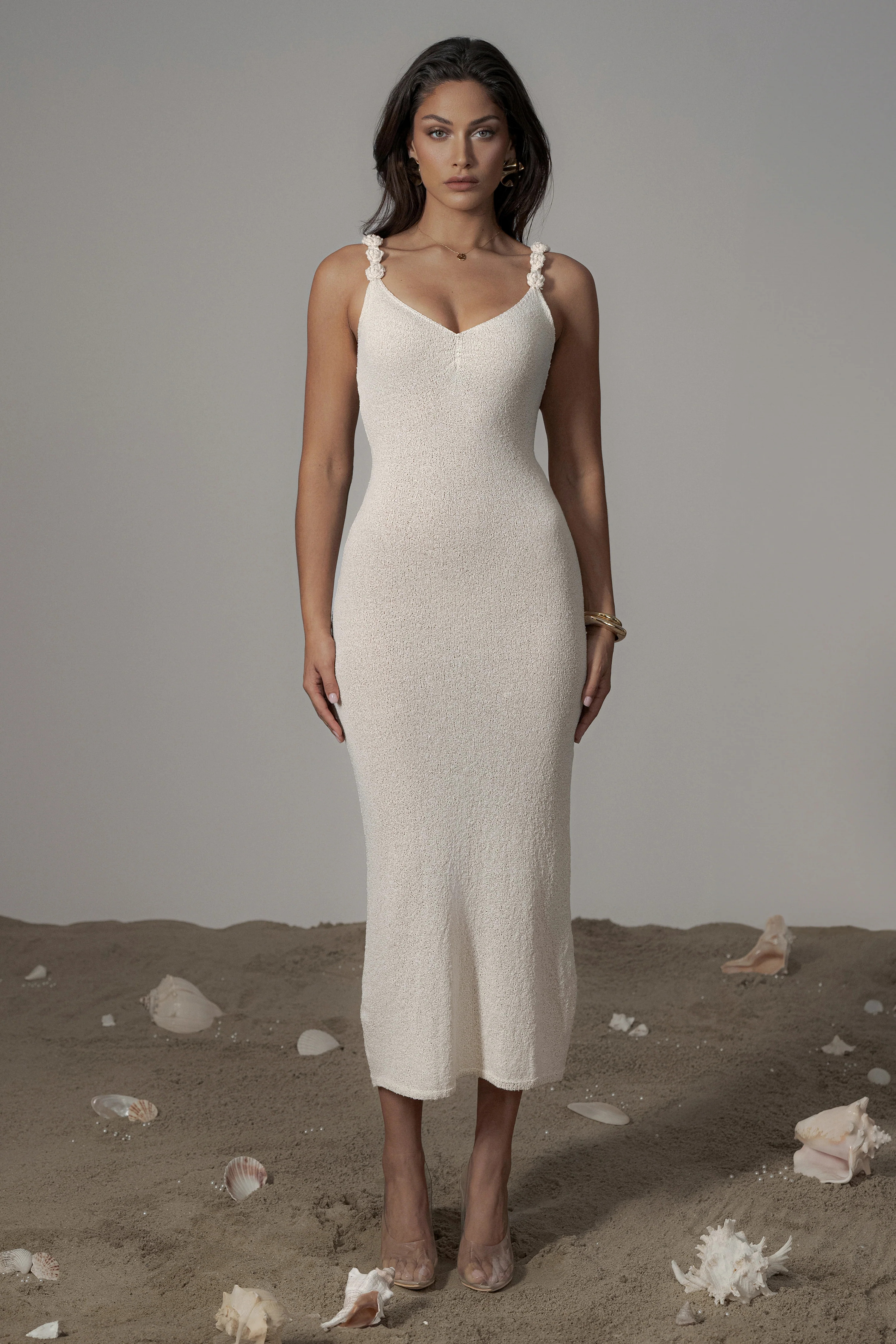 Cream Margo Maxi Dress | JLUXLABEL