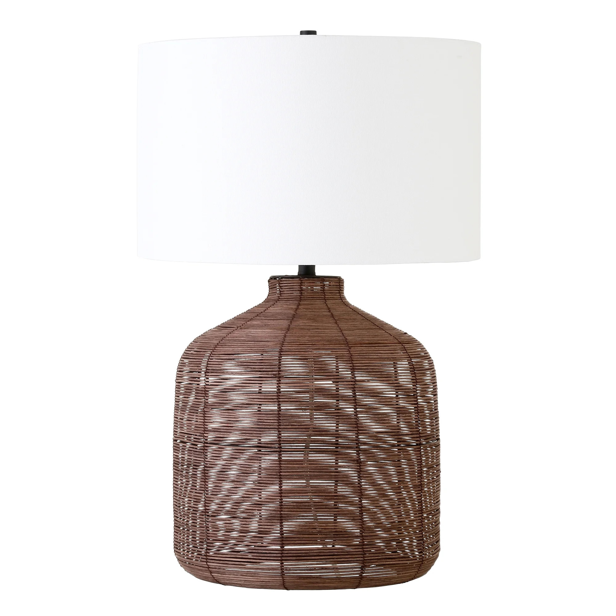 Evelyn&Zoe Boho-Chic Oversized Umber Rattan Table Lamp - Walmart.com | Walmart (US)