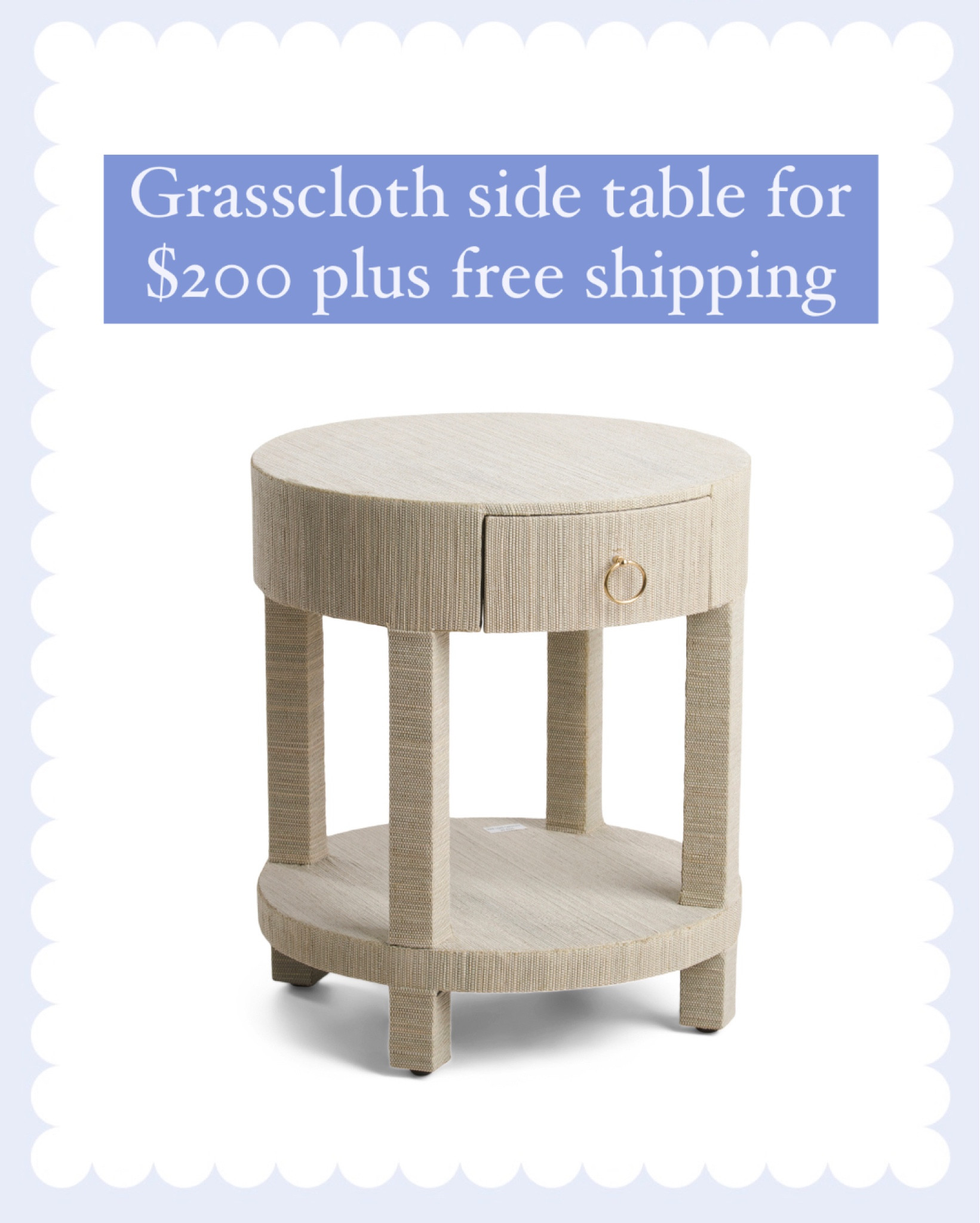 Another grasscloth side table, this one is round! 💙

Grasscloth furniture, serena and Lily dupe furniture 

#LTKFind #LTKhome #LTKstyletip