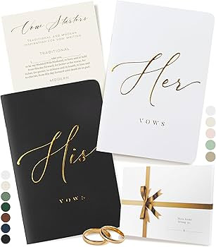 ARTESORI Premium Wedding Vow Book for Her & Him, Soft Touch, Gold Foil, 28 Lined Pages, Wedding V... | Amazon (US)