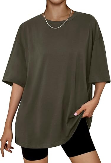 Trendy Queen Womens Oversized Summer T Shirts Plus Size Batwing Cute Casual Tops Short Sleeves Fa... | Amazon (US)