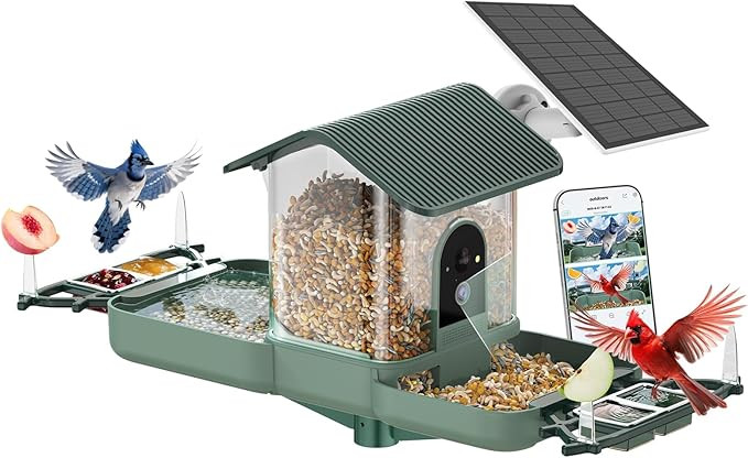 Dual-Lens Bird Feeder with Camera & Bird Bath Combo, Watch Birds Eat & Bathe with WiFi 2K HD Vide... | Amazon (US)