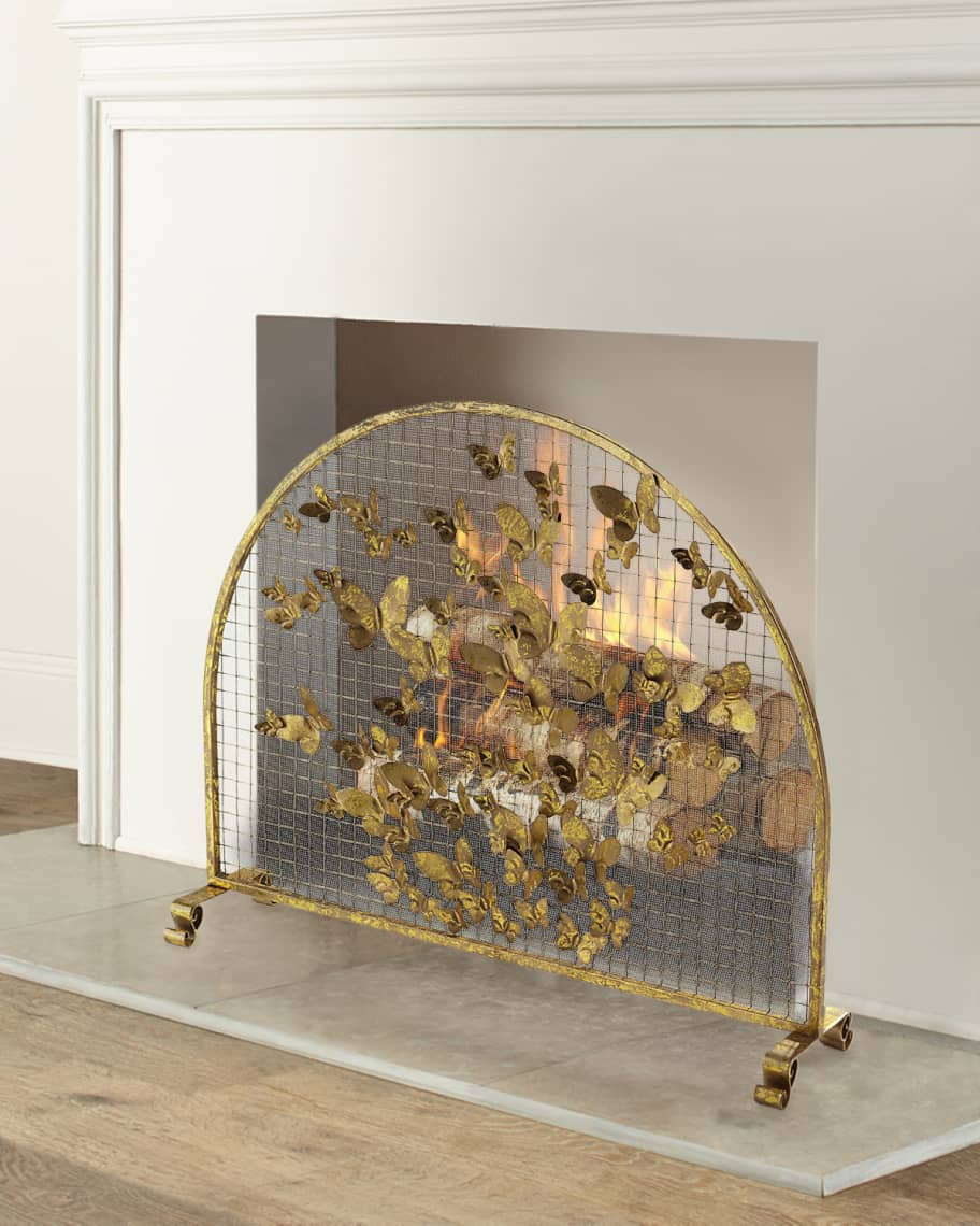 Arched Butterfly Fire Screen | Neiman Marcus