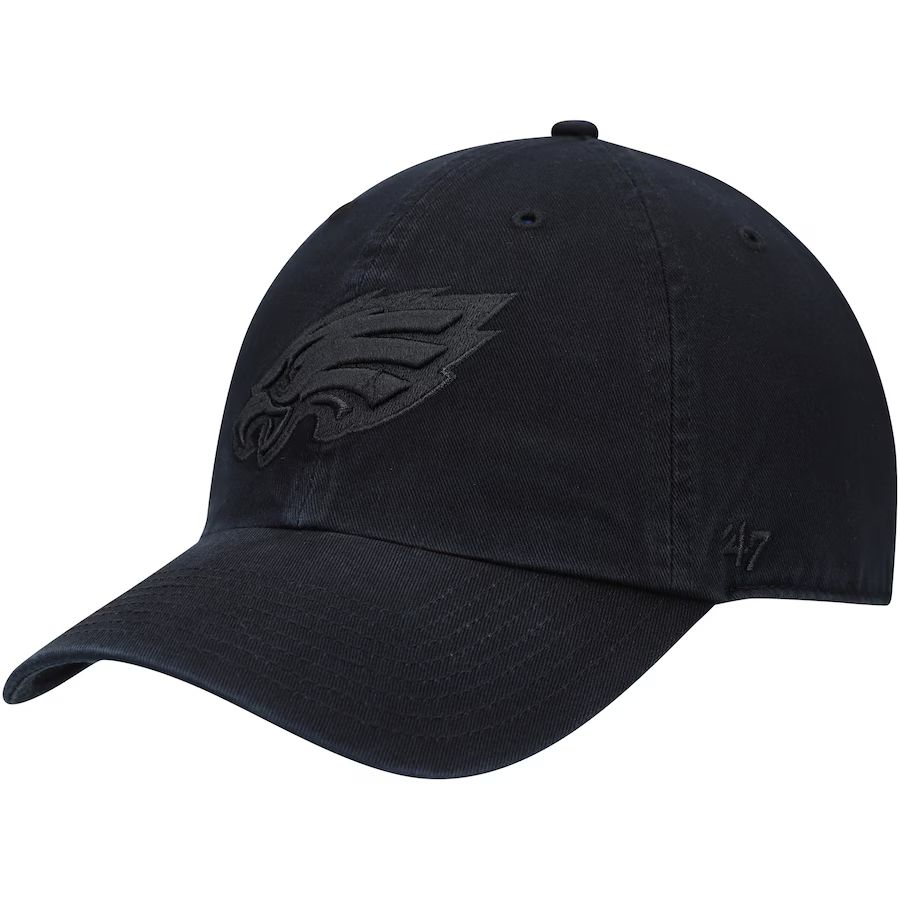 Men's Philadelphia Eagles '47 Black Team Tonal Clean Up Adjustable Hat | NFL Shop