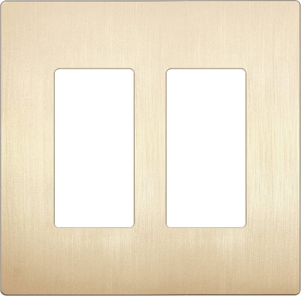 LIDER Brushed Finish Decorator Switch Cover, Screwless Wall Plate, Mid-Size 2-Gang 4.88" x 4.92",... | Amazon (US)