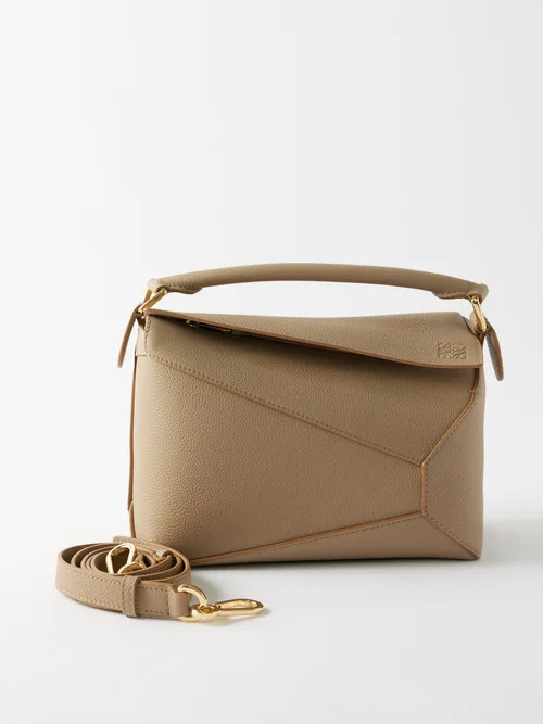 Loewe - Puzzle Edge Small Leather Cross-body Bag - Womens - Beige | Matches (UK)