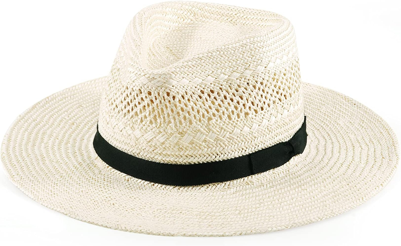 Classic Fedora Hat 100% Wool Felt Hat Retro Wide Brim Panama Hat with Adjustable Washed Cotton Sweat | Amazon (US)