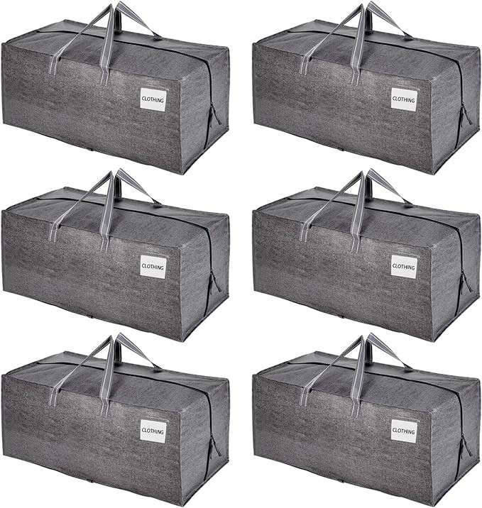 VENO 6 Pack Heavy Duty Moving Bags with Backpack Straps, Zippers & Handles, Extra Large Packing B... | Amazon (US)