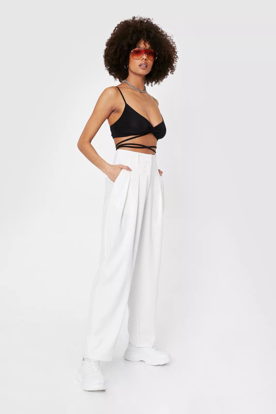 Tailored High Waisted Wide Leg Pants | Nasty Gal (US)