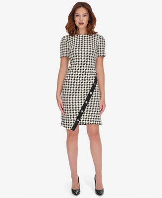Women's Houndstooth Pattern Sheath Dress | Macy's