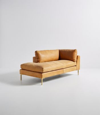 Bowen Modular Leather Chaise | Anthropologie (US)