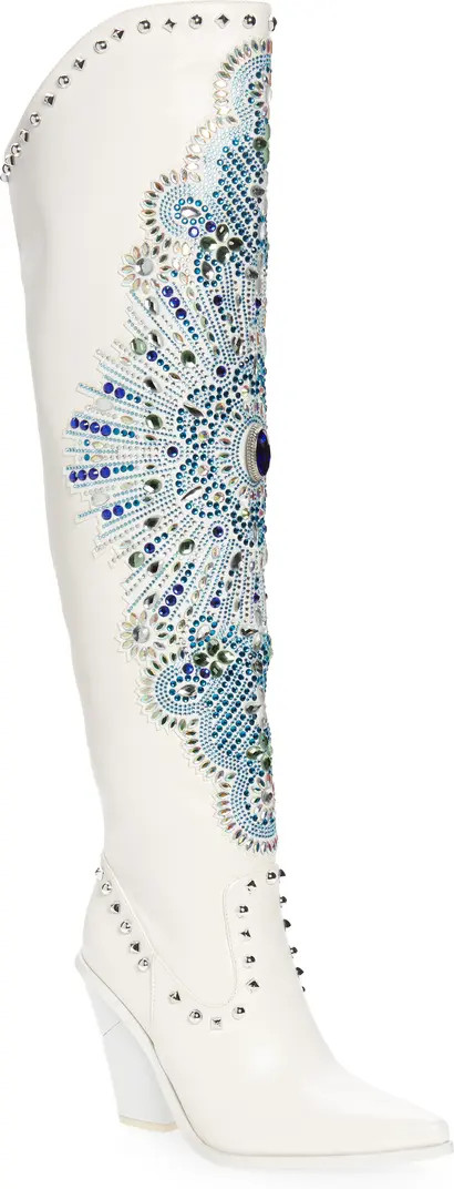 AZALEA WANG Axelbeat Pointed Toe Boot (Women) | White Western Boots Outfit White Cowboy Boots Outfit | Nordstrom