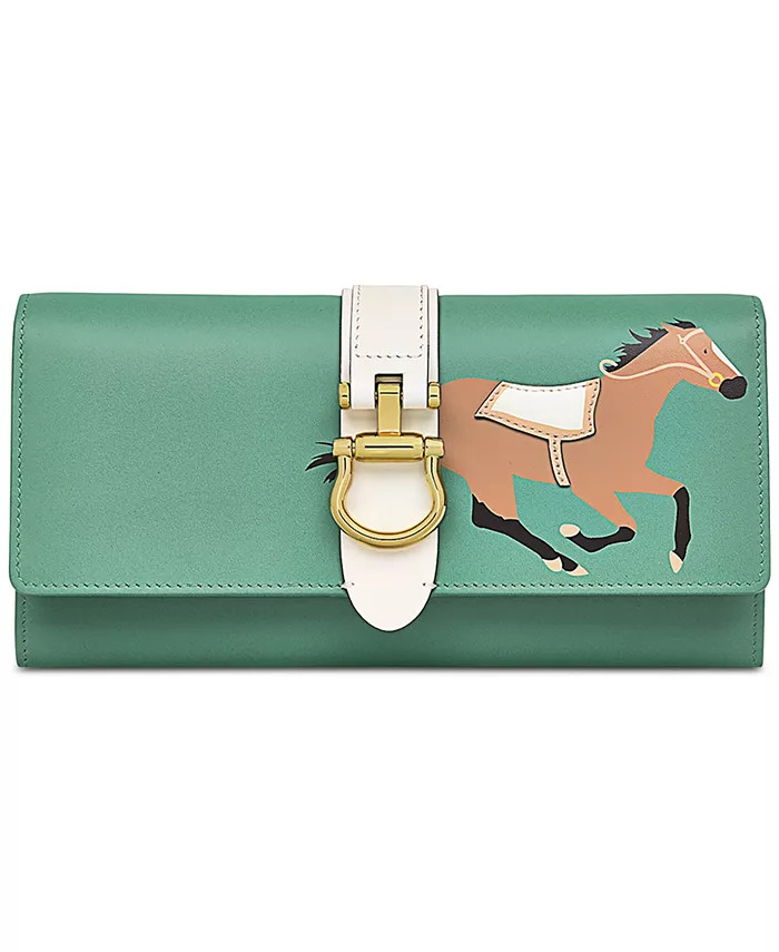 Radley London Kentucky Derby Large Leather Flapover Wallet - Macy's | Macy's