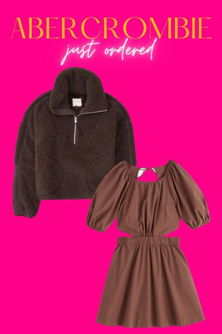 Snagged a couple things on sale! Chocolate sherpa, sherpa half zip, half zip sweatshirt, family photo outfit, fall mini dress, Abercrombie sale 

#LTKunder100 #LTKSeasonal #LTKsalealert