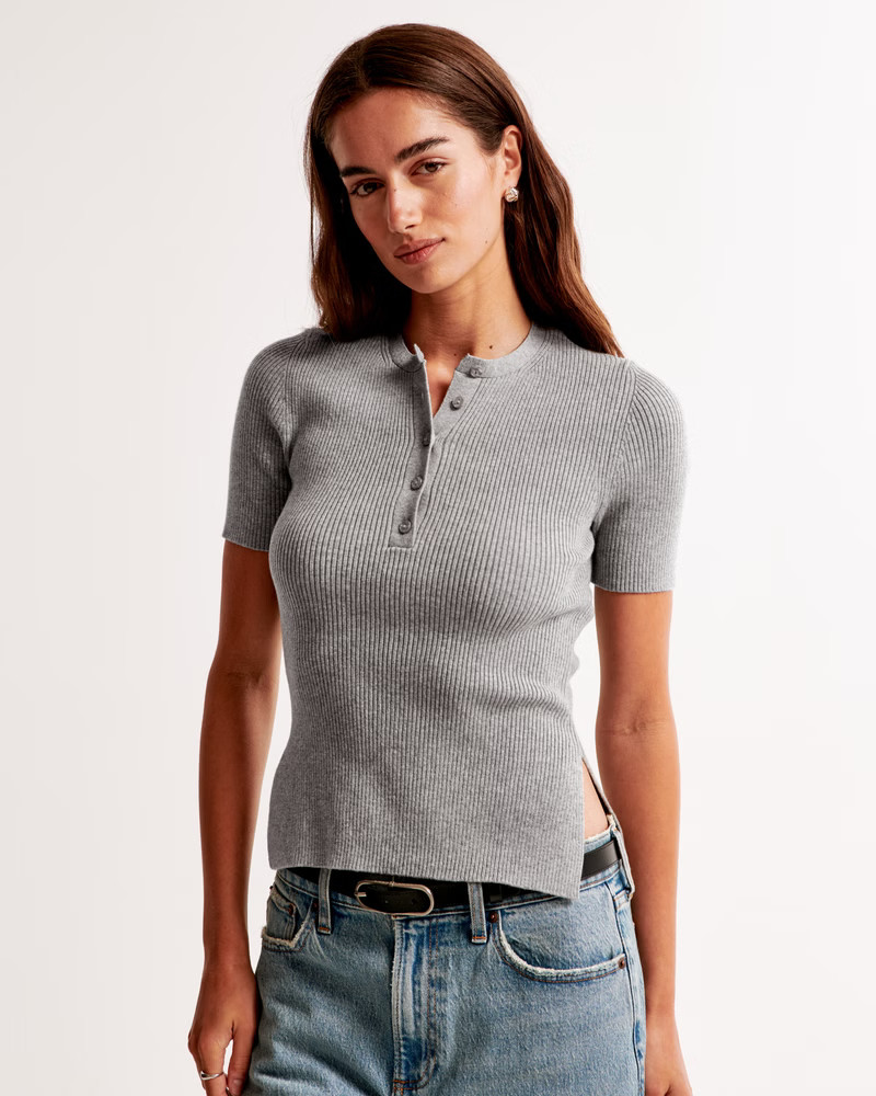 Slim Henley Sweater Tee | Abercrombie & Fitch (UK)