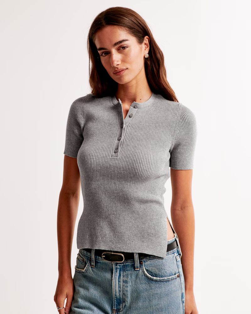 Slim Henley Sweater Tee | Abercrombie & Fitch (US)