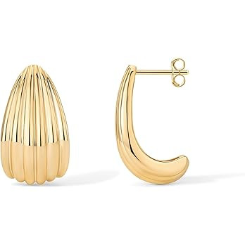 PAVOI 14K Gold Plated Chunky Statement Vintage Earrings for Women | Trendy Knot Triangle Rope But... | Amazon (US)