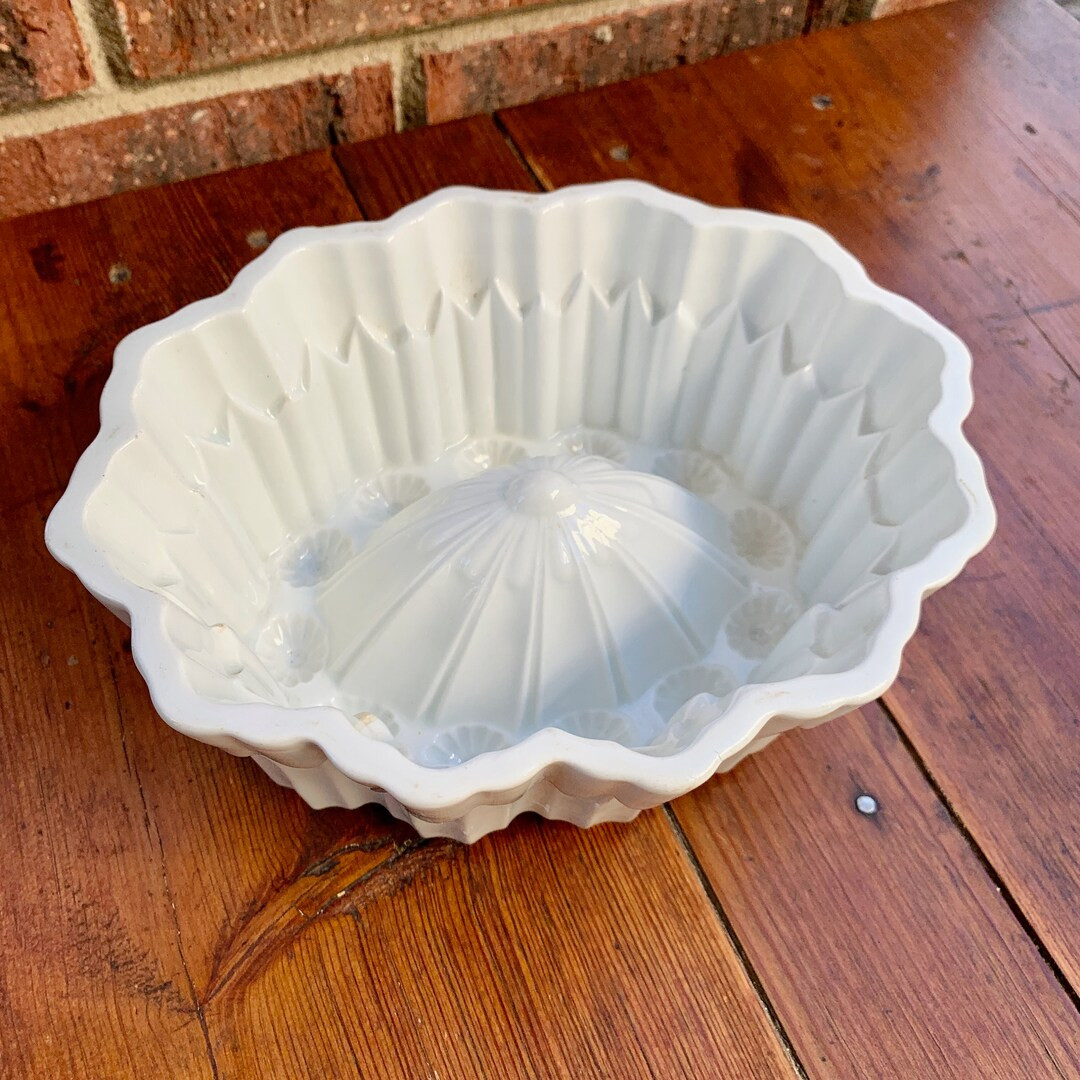 White Ironstone Jelly Mold - Vintage Pudding Mold - Shelley - Stoneware | Etsy (US)