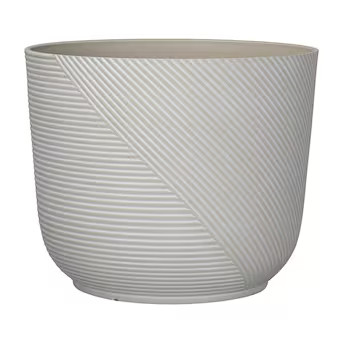 allen + roth Round 15.16-in W White Resin Indoor/Outdoor Planter | Lowe's