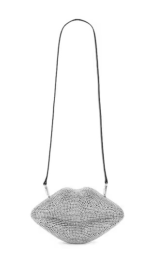 Crystal Lip Clutch in Black & Clear | Revolve Clothing (Global)
