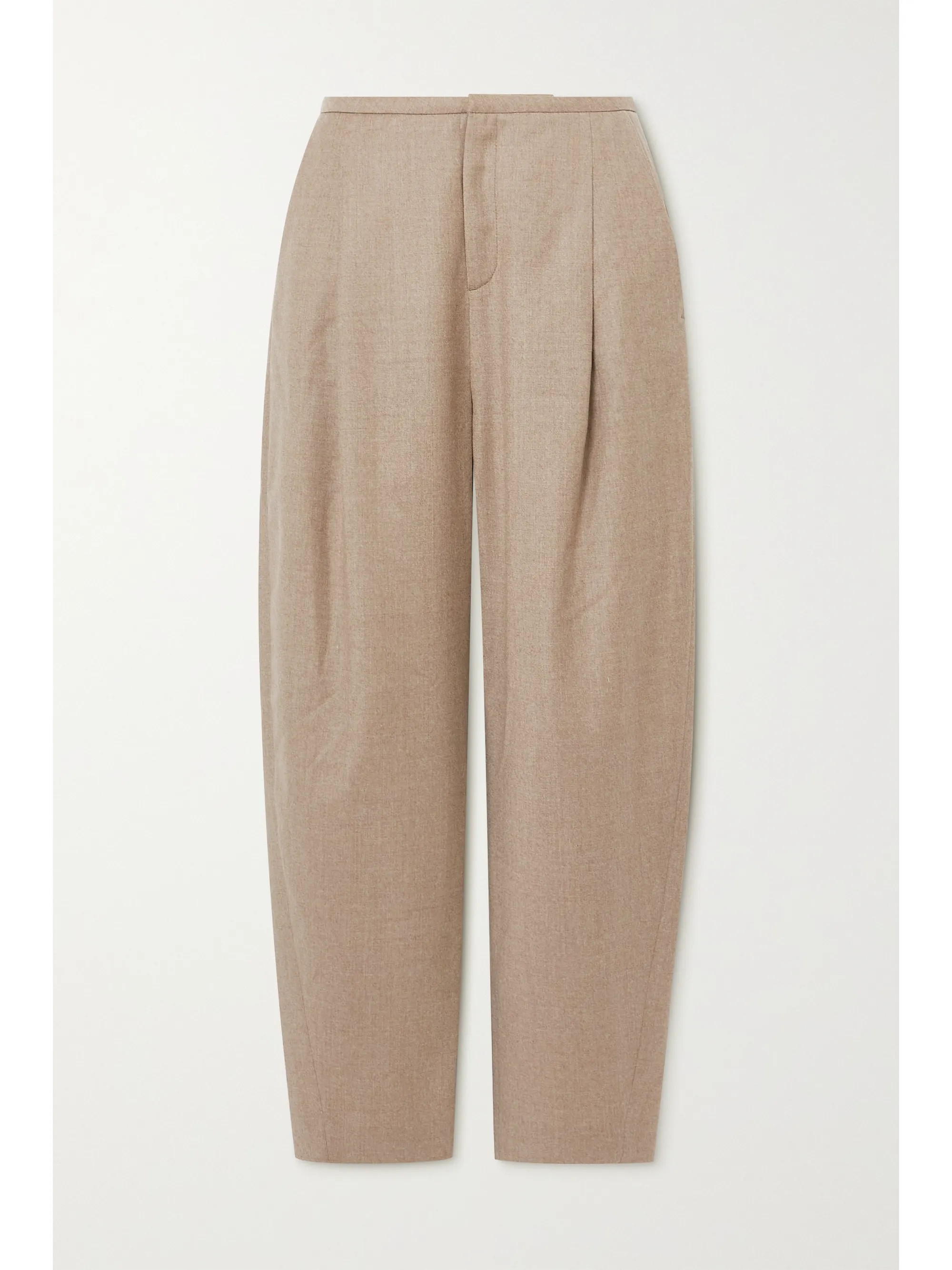 Beige Hose mit geradem Bein aus Flanell aus einer Wollmischung  | Totême | NET-A-PORTER | NET-A-PORTER (UK & EU)
