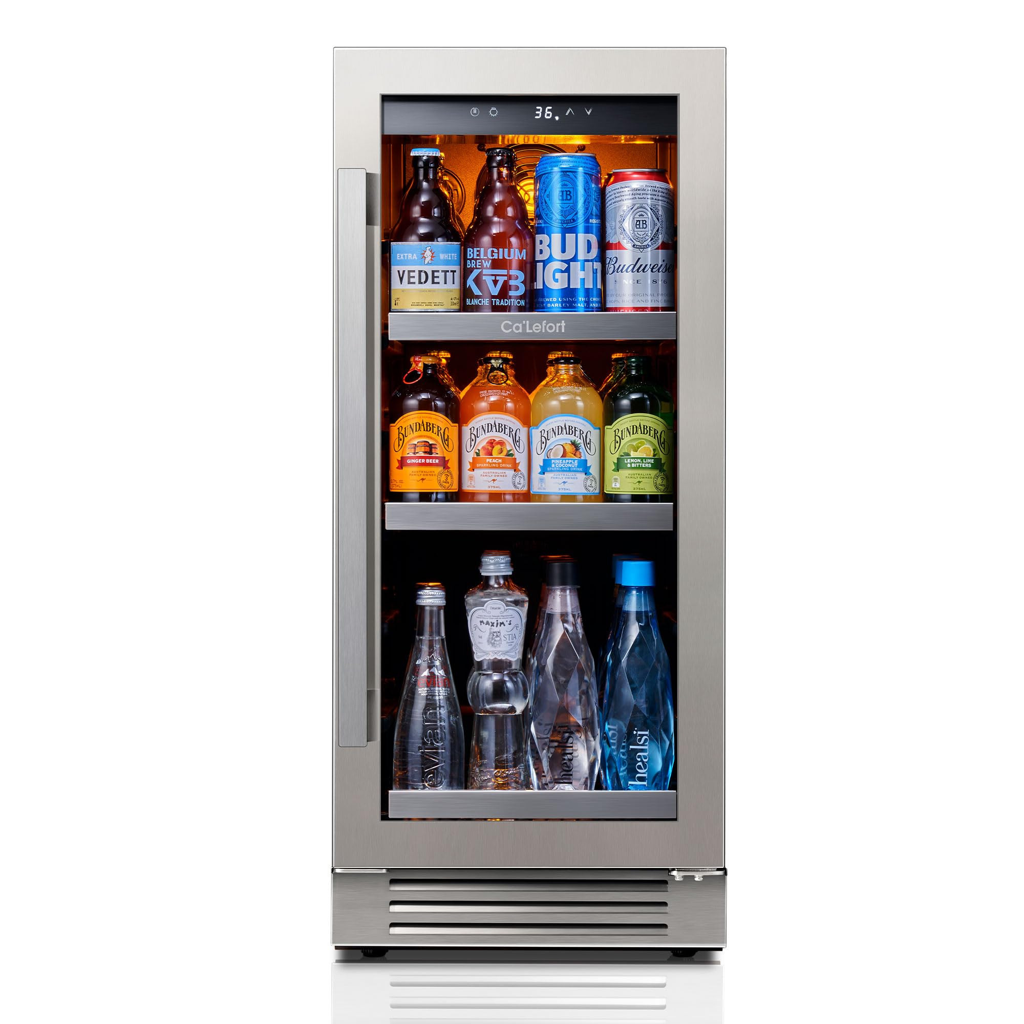 Ca'Lefort 15 Inch Beverage Refrigerator - 80 Can Small Beverage Fridge, Drink Fridge Glass Door 3... | Amazon (US)