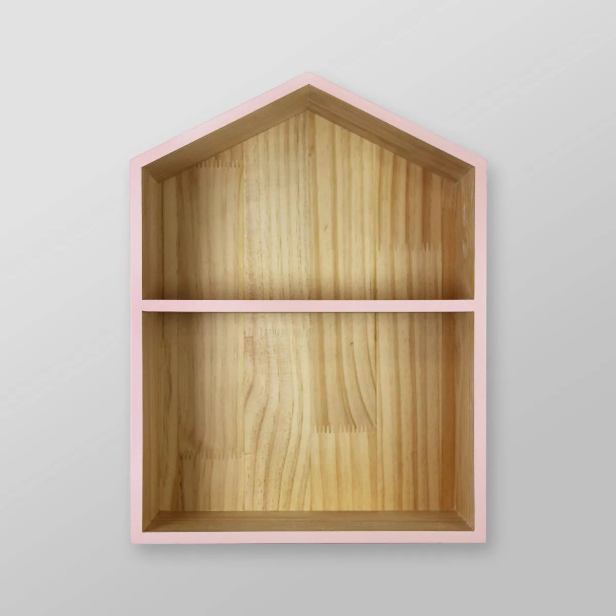 Natural House Kids' Shelf Pink - Pillowfort™: Wooden House Shaped Wall Shelf with Mounting Hard... | Target