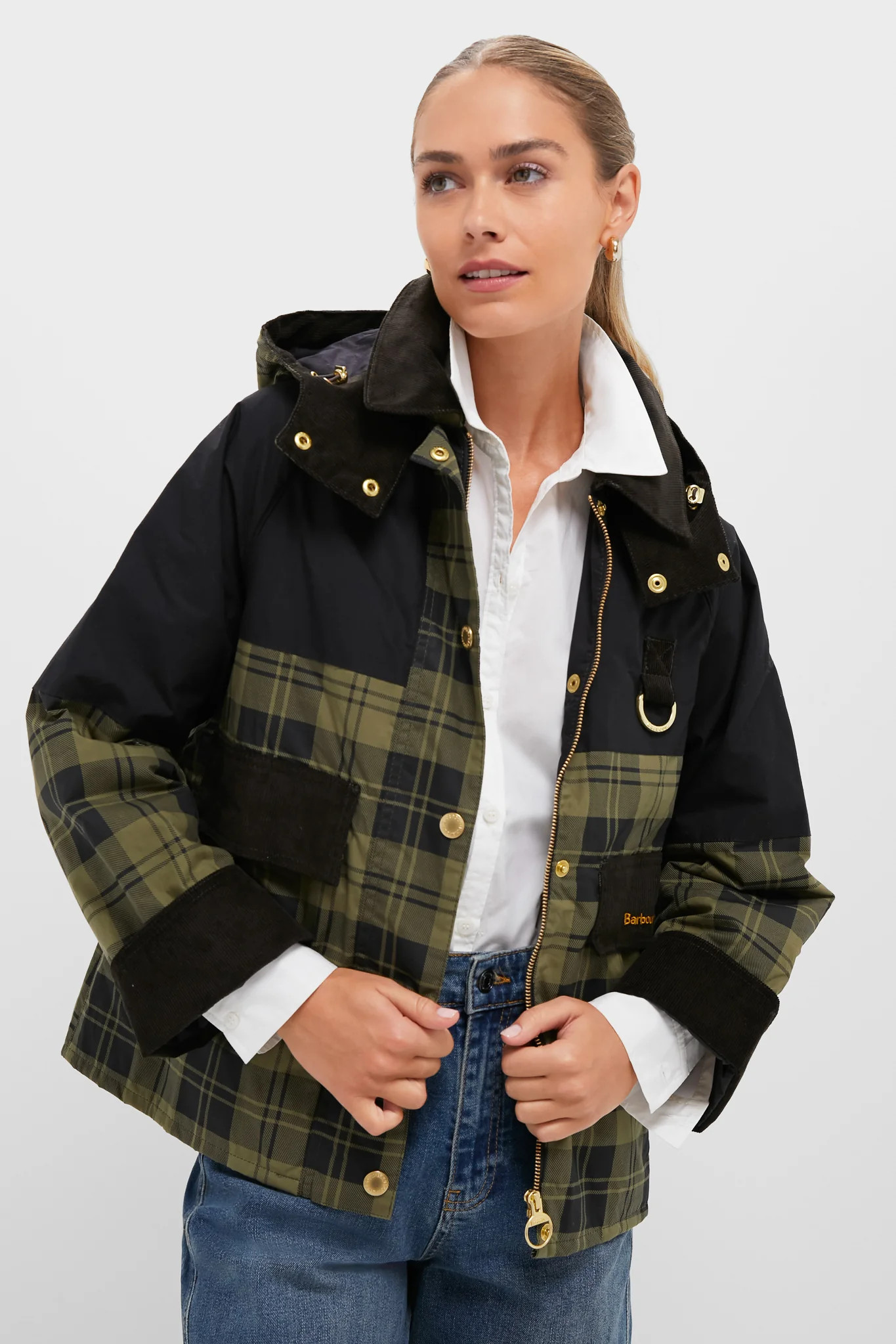 Olive and Black Check Elaine Showerproof Jacket | Tuckernuck (US)