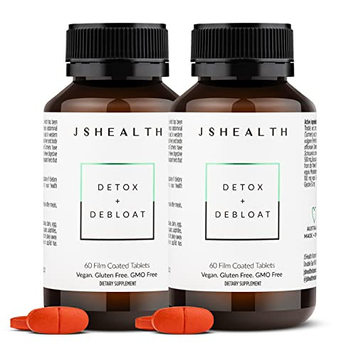 JSHealth Detox + Debloat. Bloating Relief for Women with Milk Thistle, Turmeric, and Fennel. Liver Health and Gut Support. Nutritionist-Formulated (60 Tablets, Pack of 2) | Amazon (US)