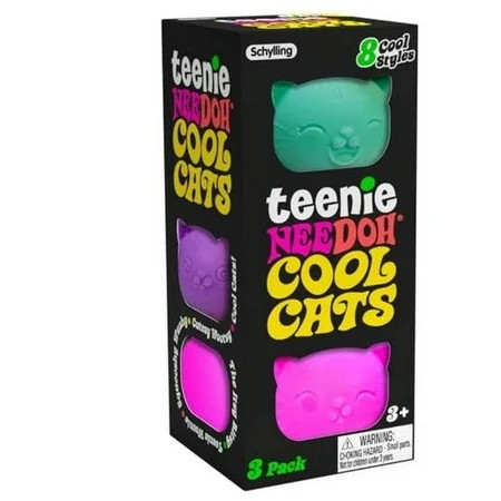 NeeDoh Teenie Cool Cats Stress Ball 3-Pack (3 RANDOM Colors!) | Walmart (US)