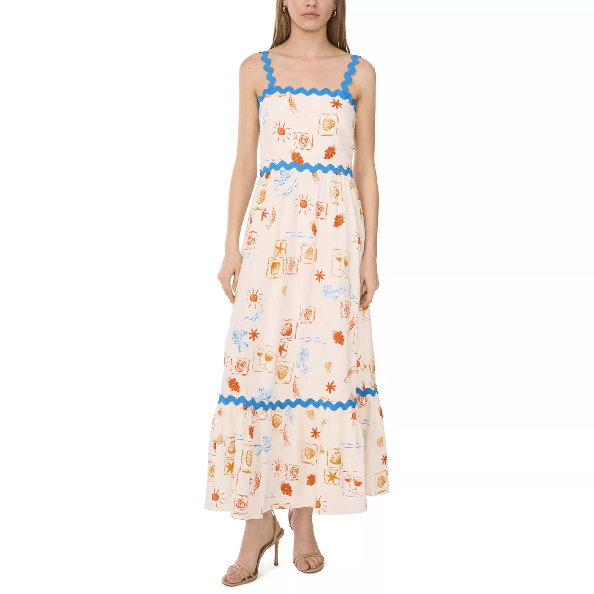 Women's MSK Tiered Linen Dress with Ric Rac Trim | Kohl's