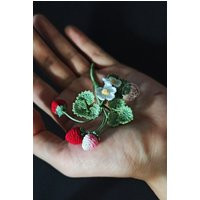 Crochet Strawberry Brooch, Pin, Handmade Wedding Flower Boutonniere, Thank You Gift, Mother's Day Gift | Etsy (US)