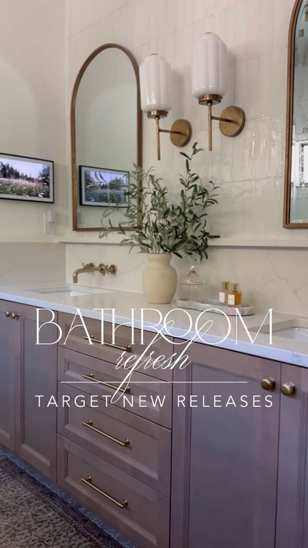 Primary bathroom decor refresh featuring these new releases from Target! My bathroom sconces are no longer available, but linked a similar style! 🤍

#LTKfindsunder100 #LTKhome #LTKstyletip