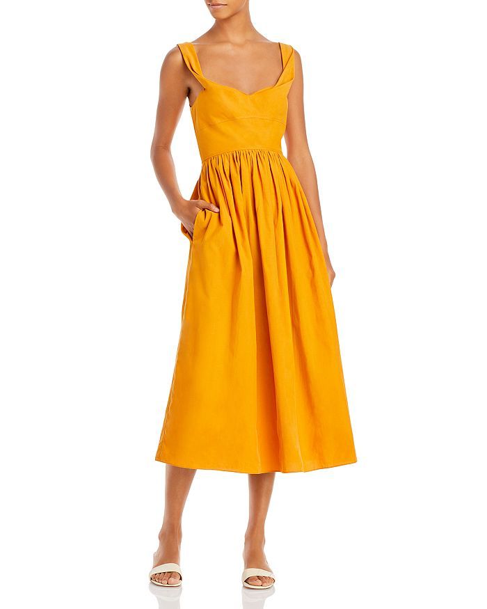 Slub Sateen Midi Dress | Bloomingdale's (US)