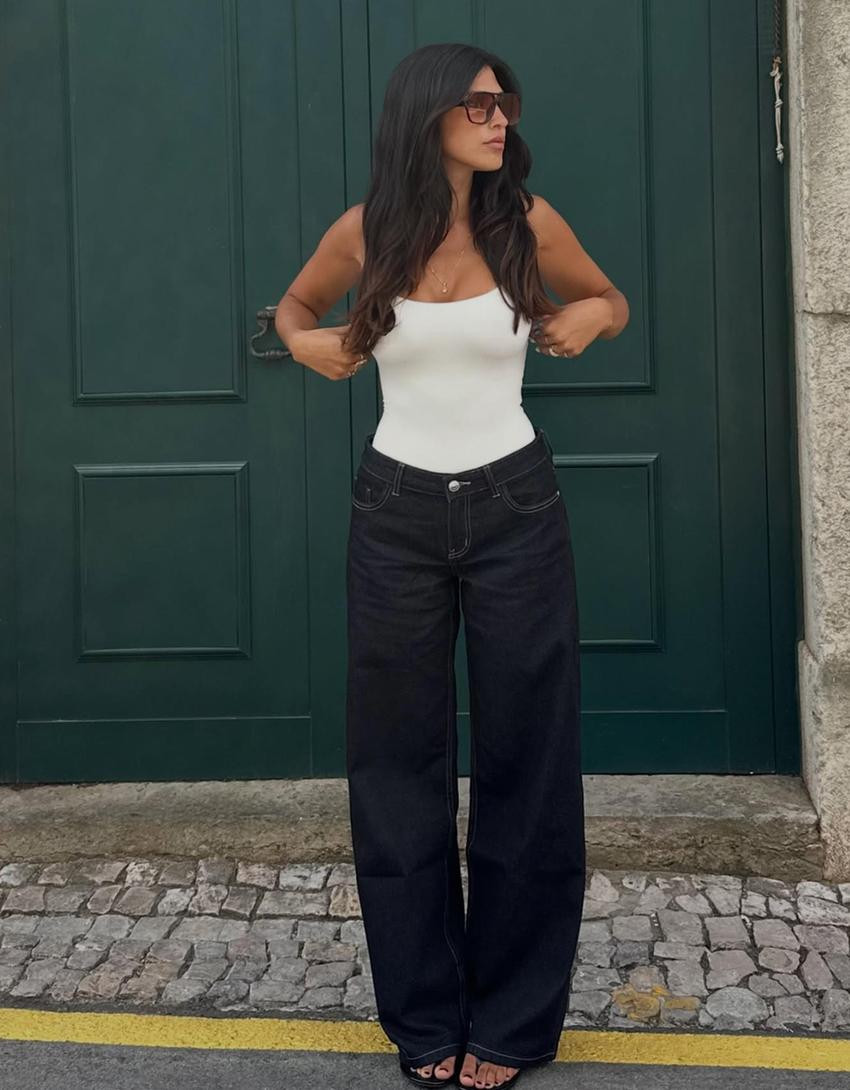 Jeans mit weitem Bein und tiefem Bund | Bershka DE
