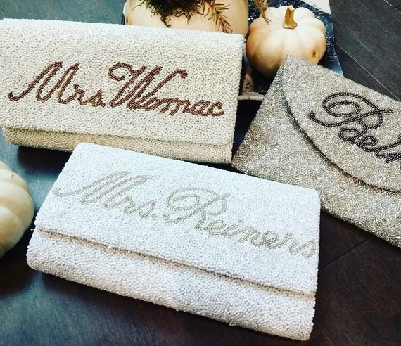 Customized Bag Bridesmaids Gift Bridal Party Gift Beaded | Etsy | Etsy (US)