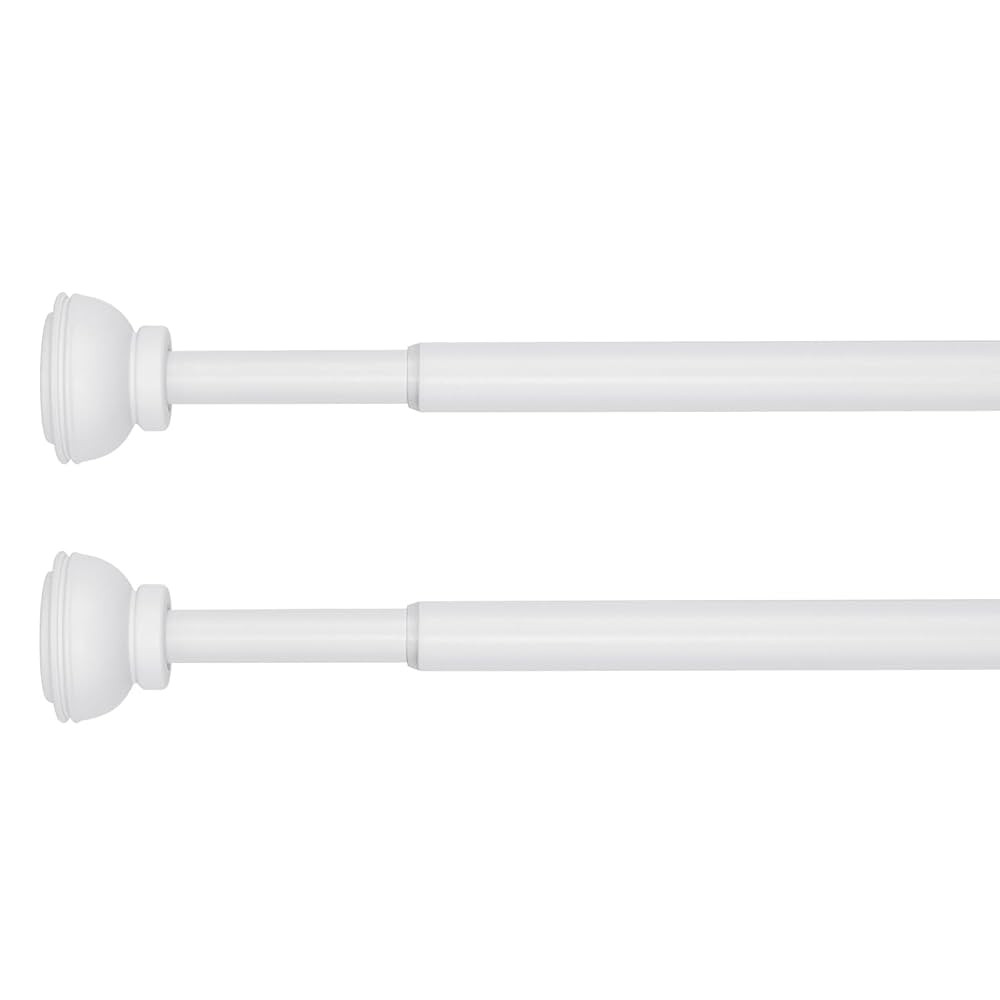 KXLife 2 Pack Spring Tension Curtain Rod, 1/2-inch Decorative Adjustable Tension rods, White, (26... | Amazon (US)