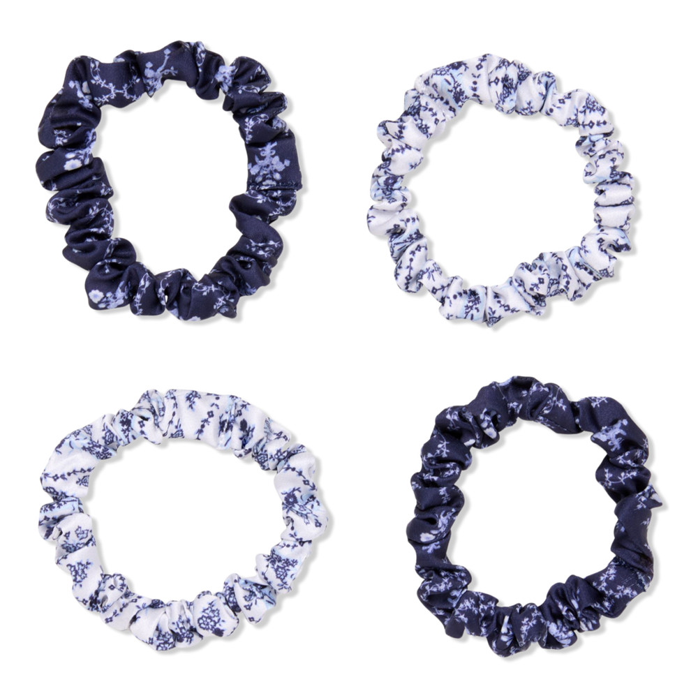 Wet Brush x Hill House Satin Skinny Scrunchies - Blue Vine Stripe | Ulta