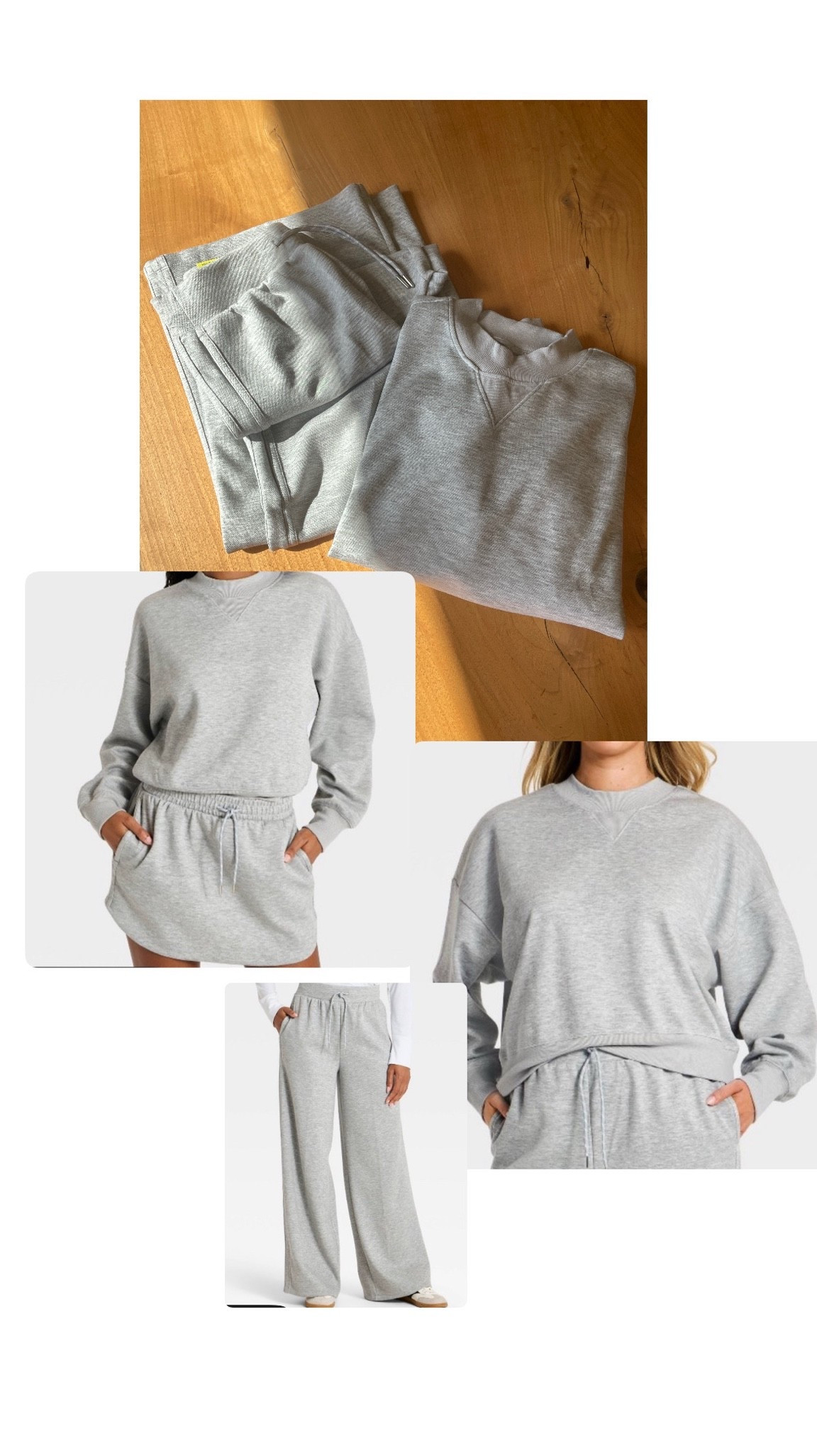 Fall gray is having a moment 🍂

Love a matching set that gives you options! These versatile pieces can be worn together or mixed and matched with a skirt or pants for multiple looks all season long.

Xs- skirt
Xs- pants (I’m 5’4 and these are really long) need to hem
S- crewneck

#LTKmomlife