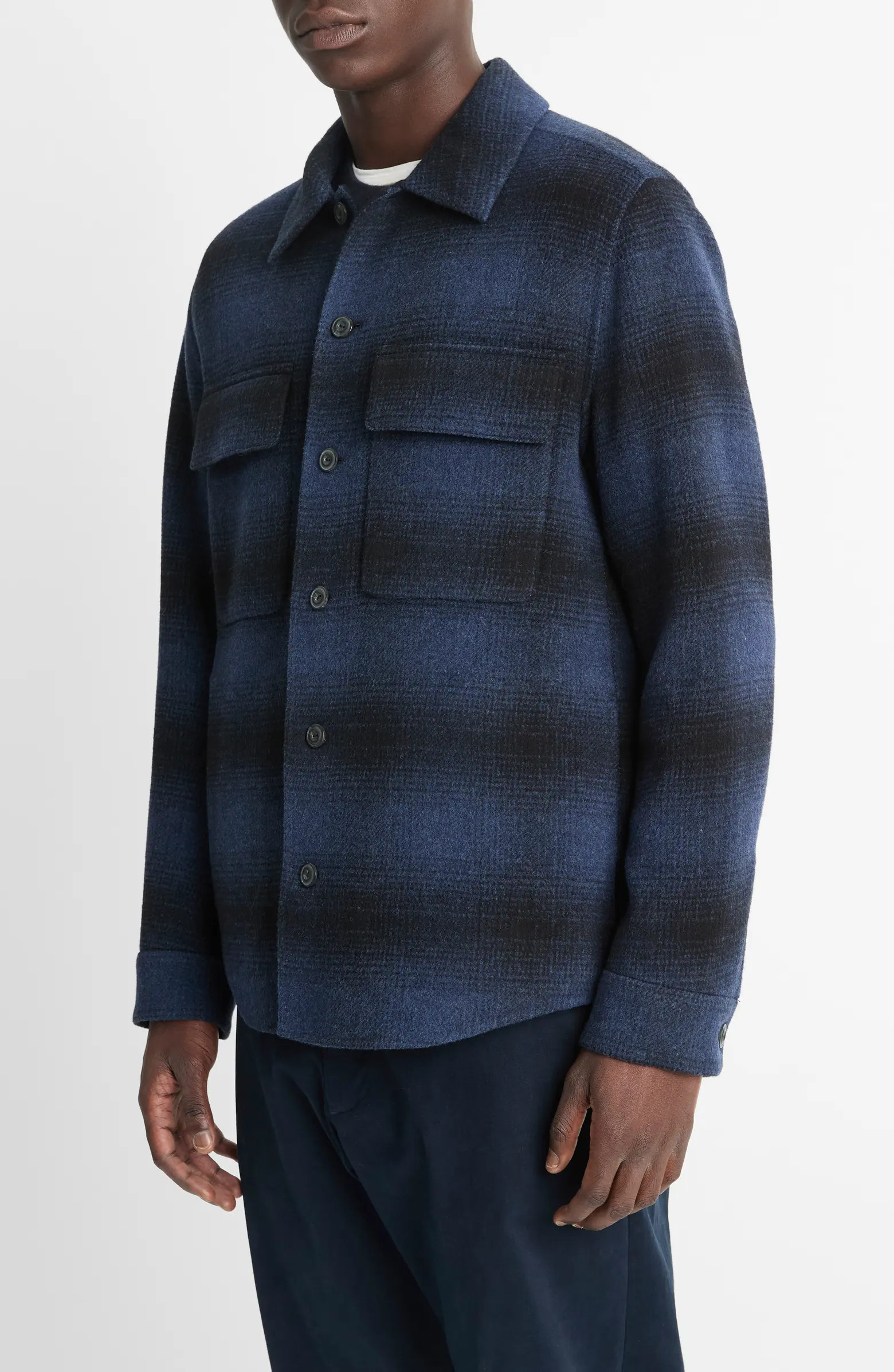 Vince Plaid Splittable Wool Blend Shirt Jacket | Nordstrom | Nordstrom