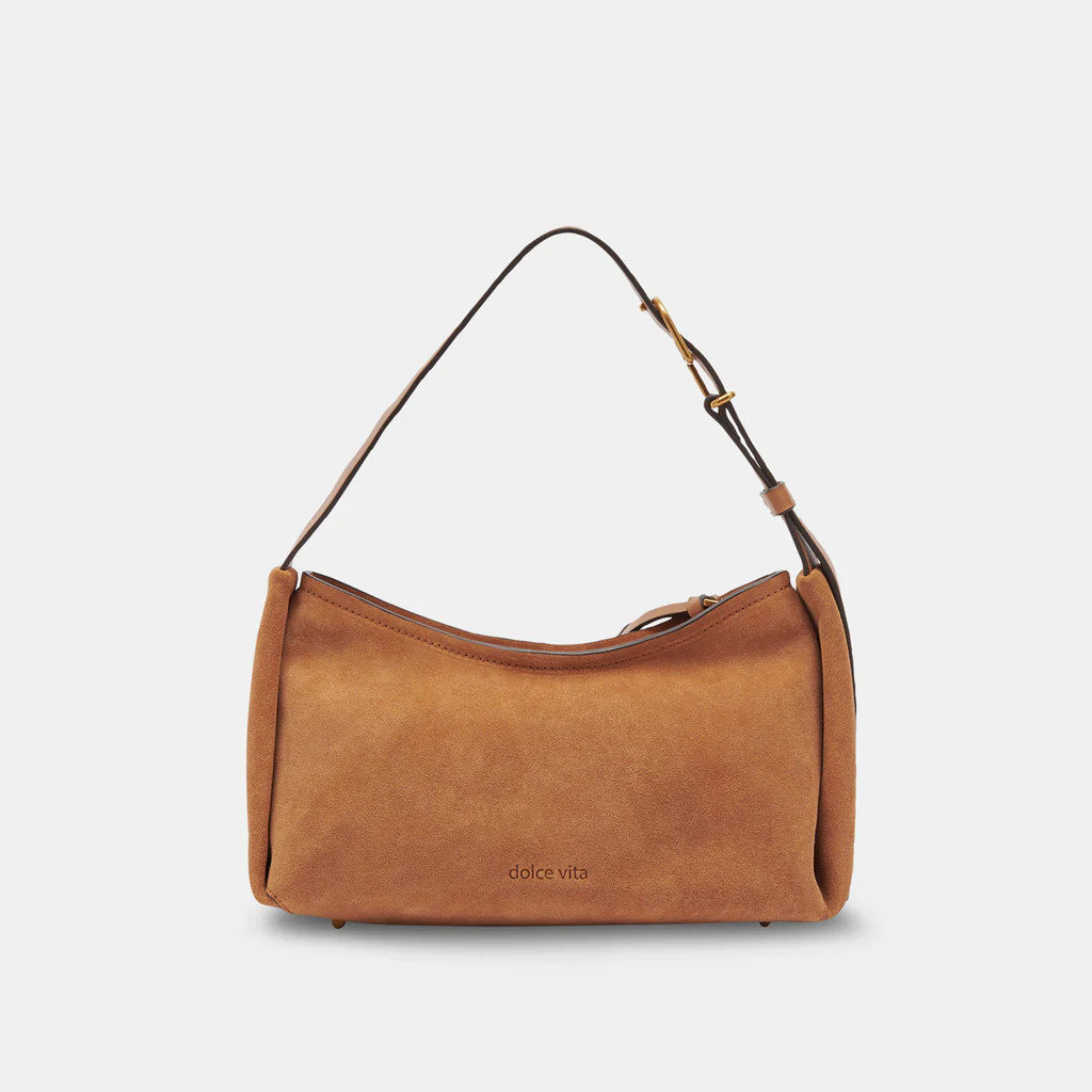 AUDRI SHOULDER BAG RUSTY OAK SUEDE | DolceVita.com