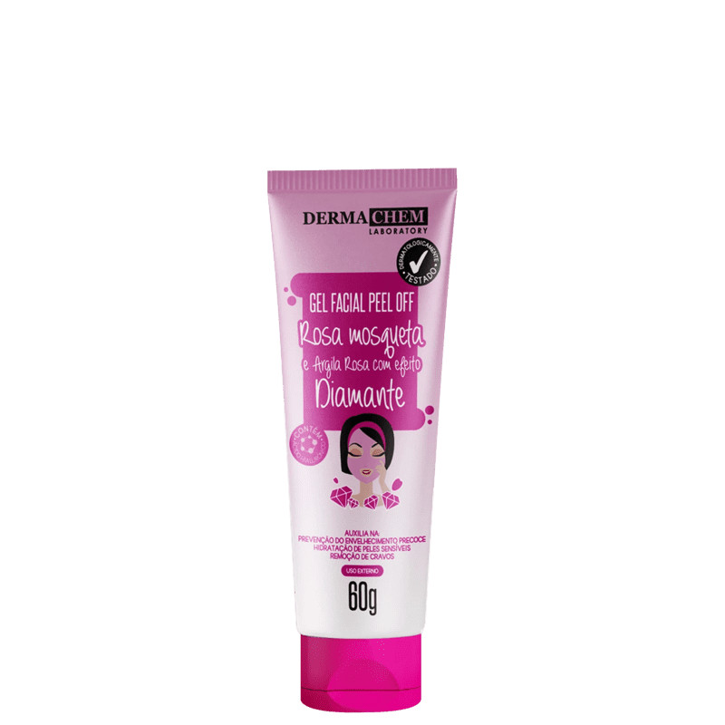 Dermachem Gel Peel Off Rosa Mosqueta Argila Rosa 60g | Beleza Na Web (BR)