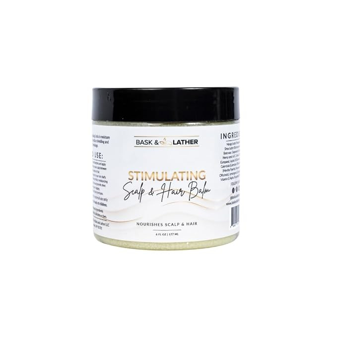 Bask & Lather Stimulating Scalp and Hair Balm for Hair Growth, Mango & Shea Butter, Nourishing Jo... | Amazon (US)