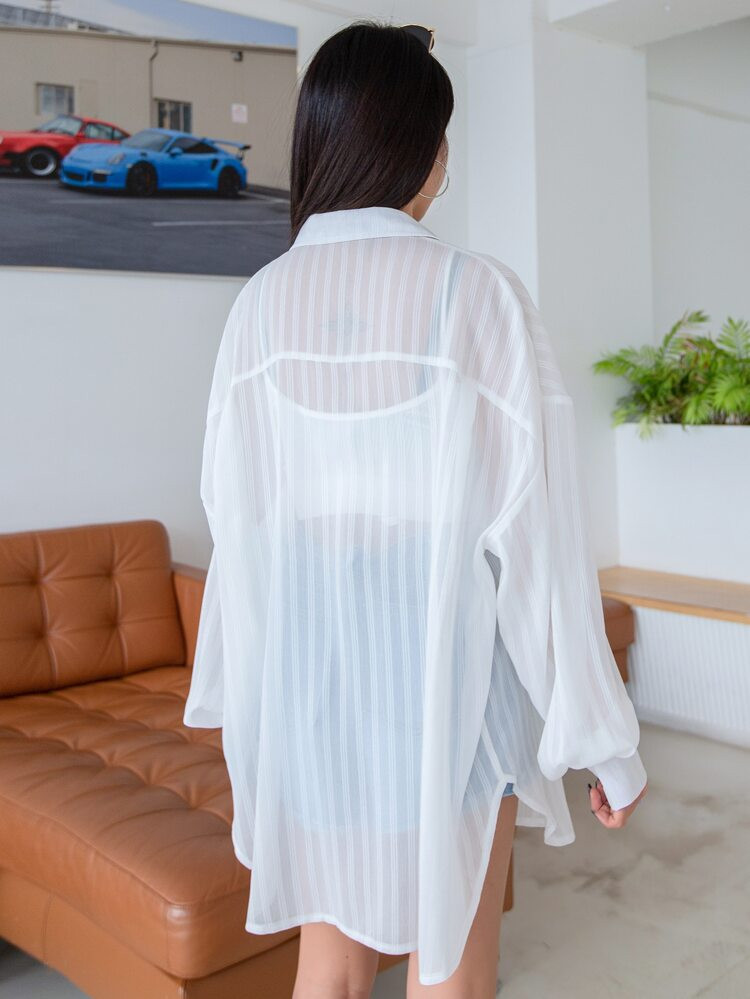 DAZY Drop Shoulder Blouse Without Camisole | SHEIN