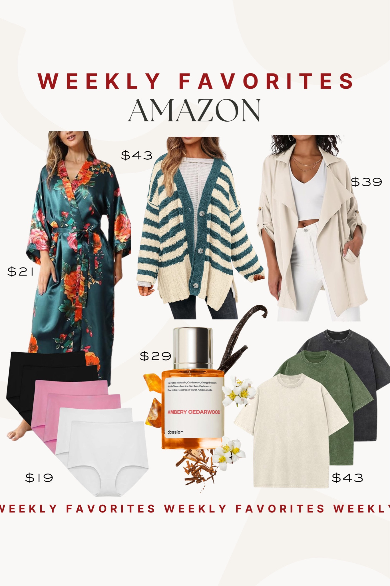 Amazon weekly favorites! I were loving this oversized striped sweater! Definitely one of my faves and perfect for fall transition outfit!

Weekly favorites, sweater, striped cardigan, undies, Amazon favorites

#LTKSeasonal #LTKFindsUnder50 #LTKFindsUnder100