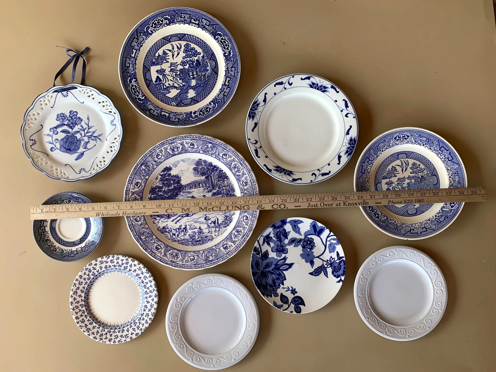 Mismatched Gallery Wall Collection Plates Vintage Collage Display Blue Transferware #20 | Etsy (Global)