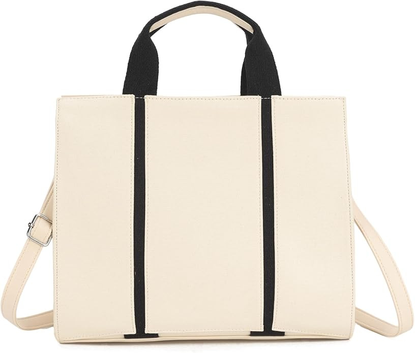 Barsine Tote Bag for Women Canvas Purses Commuter Handbag Satchel Bags with Crossbody Strap | Amazon (US)