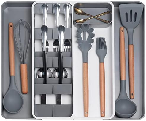 Kitchen Drawer Organizer, Silverware Organizer Utensil Organizer, Large Expandable Cutlery Organizer | Amazon (US)