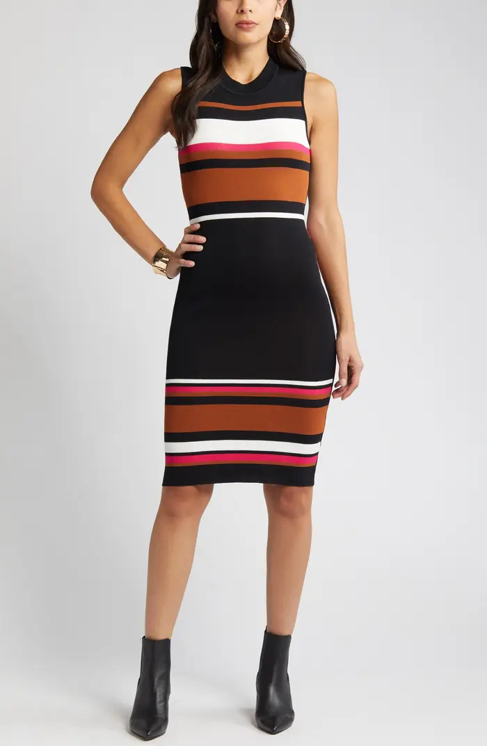 Vince Camuto Stripe Sleeveless Body-Con Dress | Nordstrom | Nordstrom